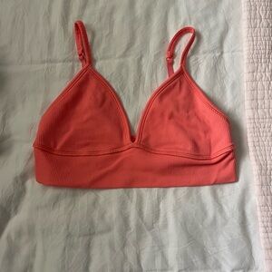 Athleta bra bright orange no padding.